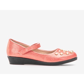 Ballerine rosse per bambini con perle Silva rosso 2