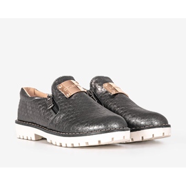 Scarpe da bambino nere metallizzate di Virton nero 1