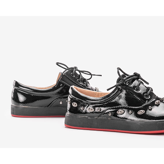 Sneakers Fatna laccate nere per bambini nero 1