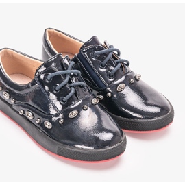 Ballerine Fatna laccate blu navy per bambini 1
