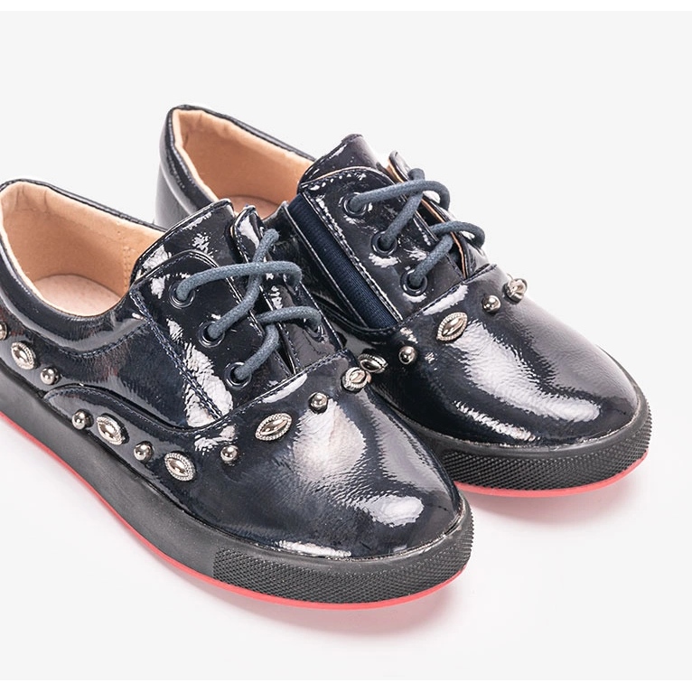 Ballerine Fatna laccate blu navy per bambini 1