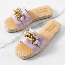 Ciabatte Cairo viola con catena 1