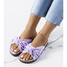 Pantofole con frange Purple Ladies viola 1