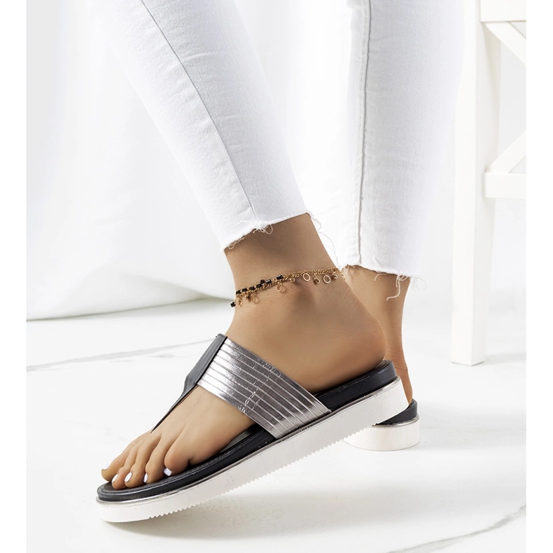 Ciabatte Murilo nere metallizzate nero 1