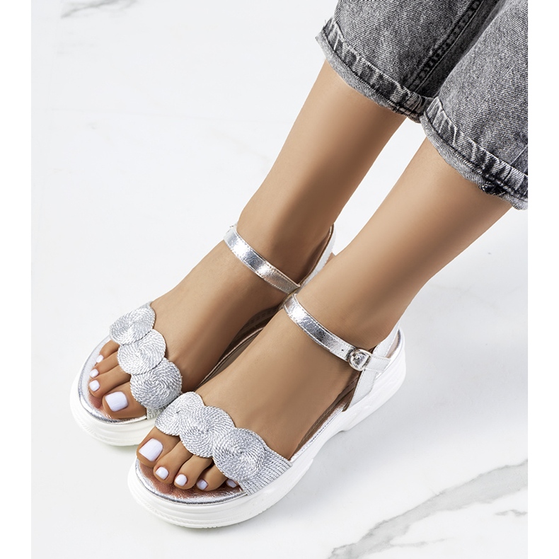 Sandali argento sulla piattaforma Nandy 1