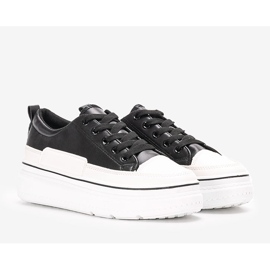 Sneakers nere sulla piattaforma Anastaz bianco nero 1