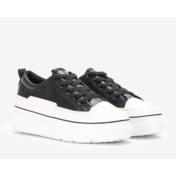 Sneakers nere sulla piattaforma Anastaz bianco nero 1