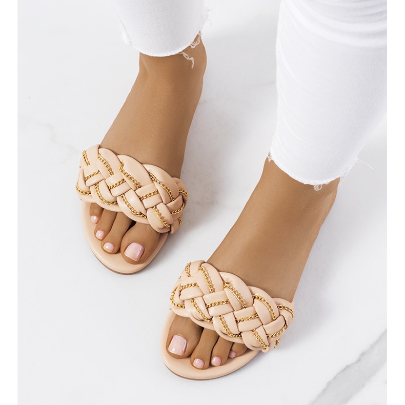 BM Eleganti ciabatte Correra beige 1