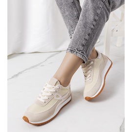 Sneakers beige da donna Lesina 1