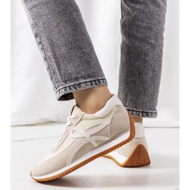 Sneakers beige da donna Lesina 2