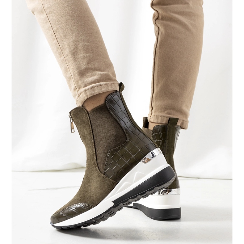 Sneakers verdi sulla zeppa Triaca verde 1