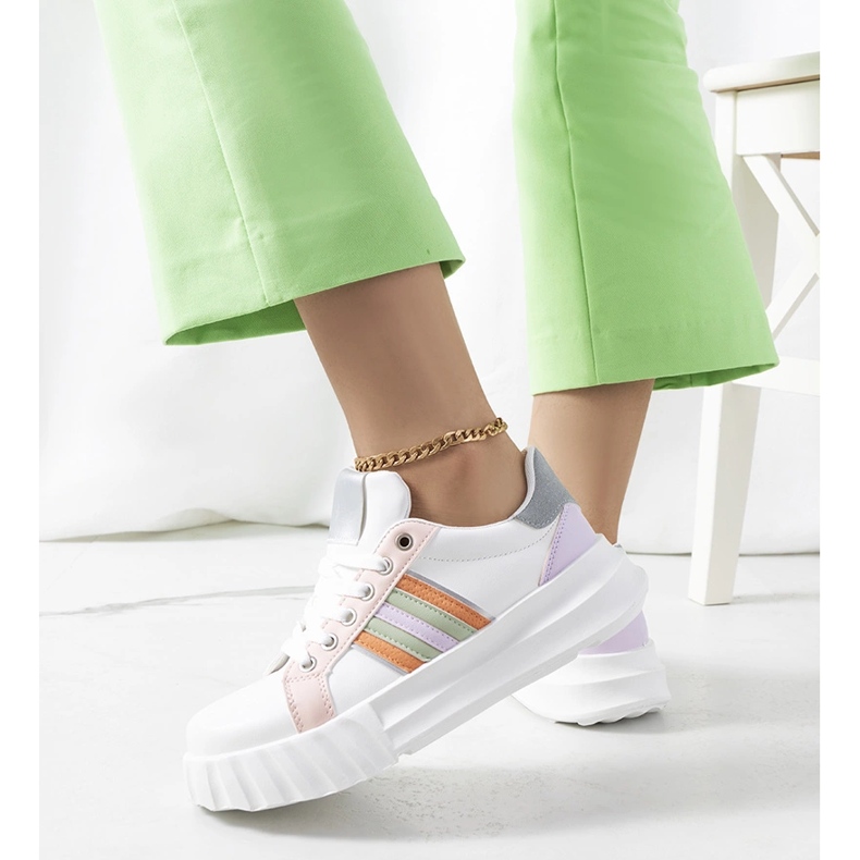 Sneakers bianche sulla piattaforma Prinsep bianco 1