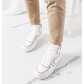 Sneakers bianche alla caviglia Rosed beige 1