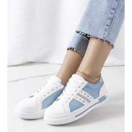 Sneakers blu con borchie Luus bianco 1