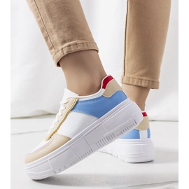 Sneakers bianche da donna Mandib beige 1