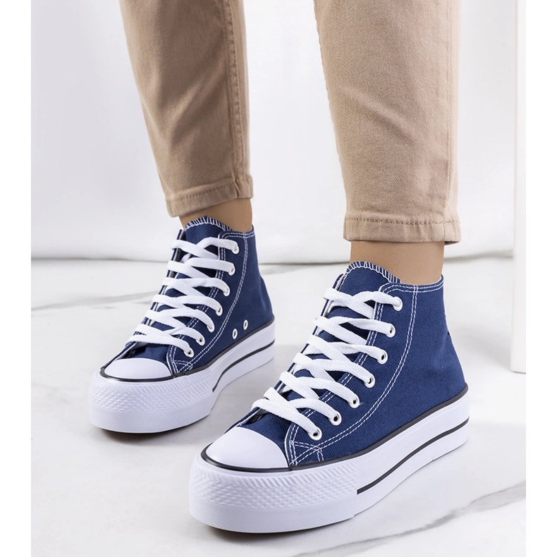 Sneakers blu navy sulla piattaforma Korgay 1