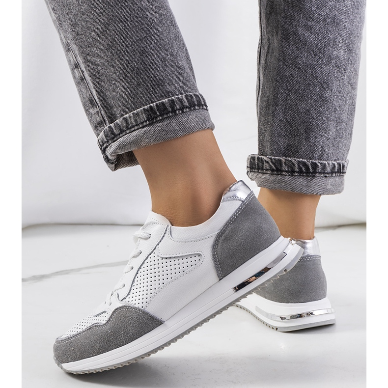 Sneakers Zaira in pelle bianca bianco 1