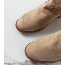 Stivaletti Zoki beige con zeppa rivestita 1