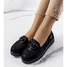 Mocassini neri sulla piattaforma Indira nero 1