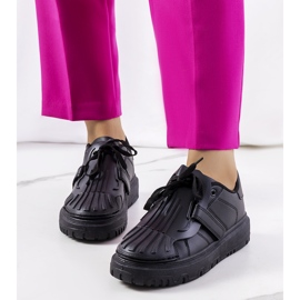 Sneakers nere in velcro di Pates nero 1