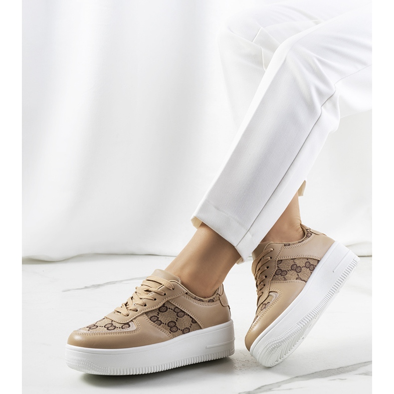 Sneakers beige da donna Luzia marrone 1