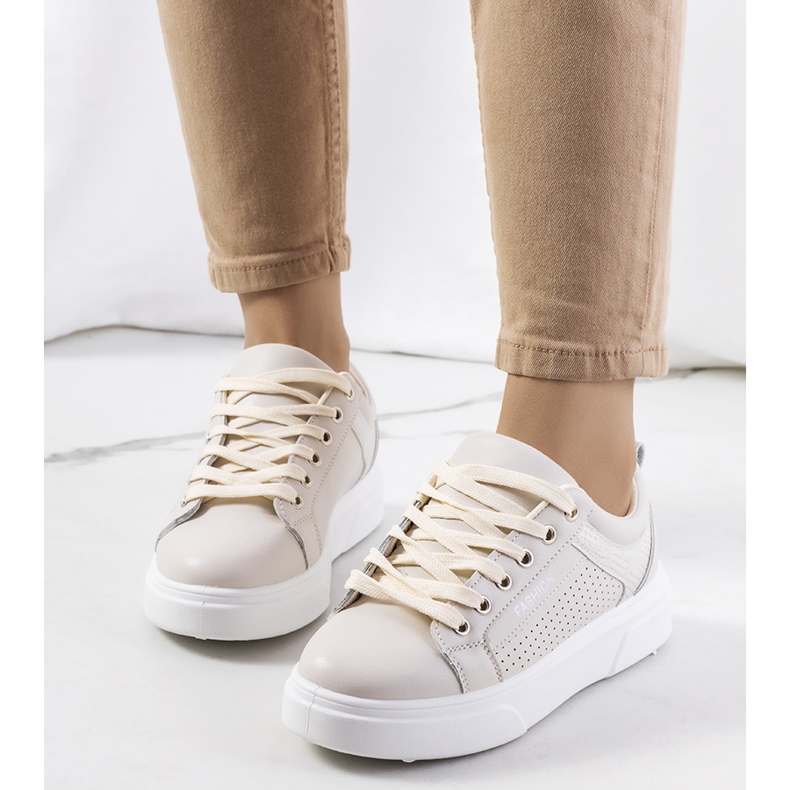 Sneakers beige con suola spessa Louisiana 1