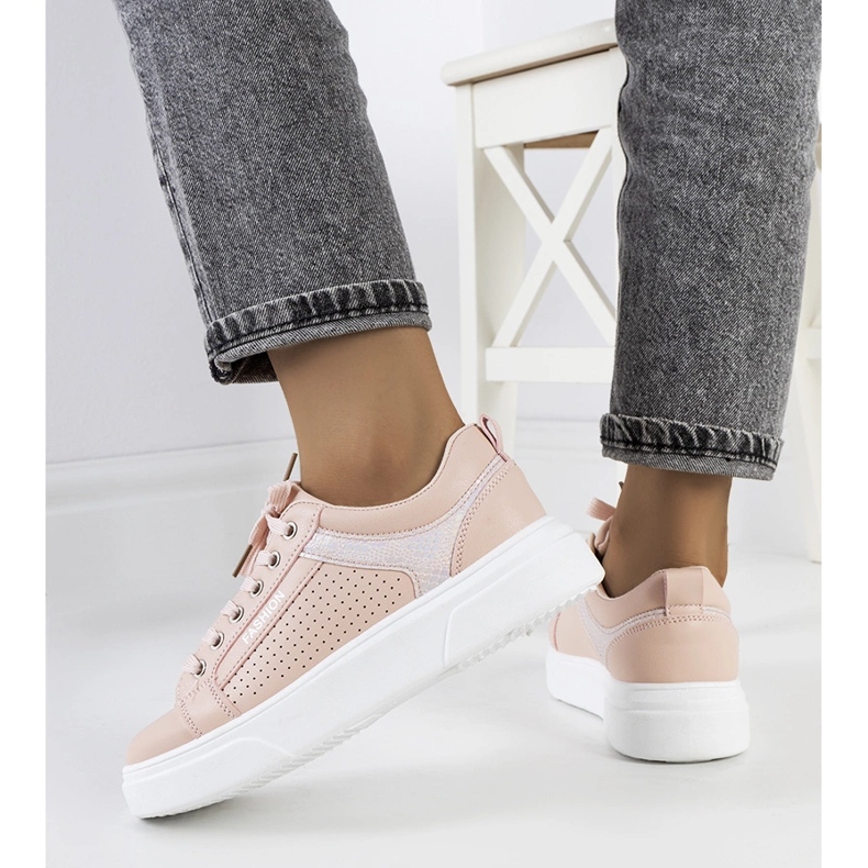 Sneakers rosa su una robusta suola Louisiana 1
