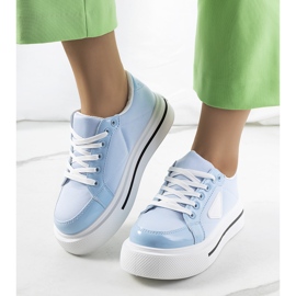 Sneakers blu con suola spessa Scrabster 1
