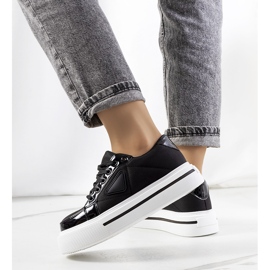 Sneakers nere con suola spessa Scrabster nero 2