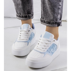 Sneakers blu sulla piattaforma Coronel bianco 1