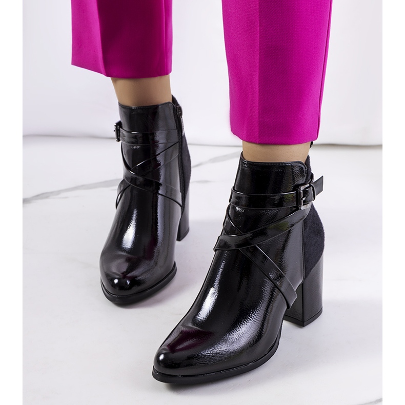 Stivali Mossley in vernice nera nero 1
