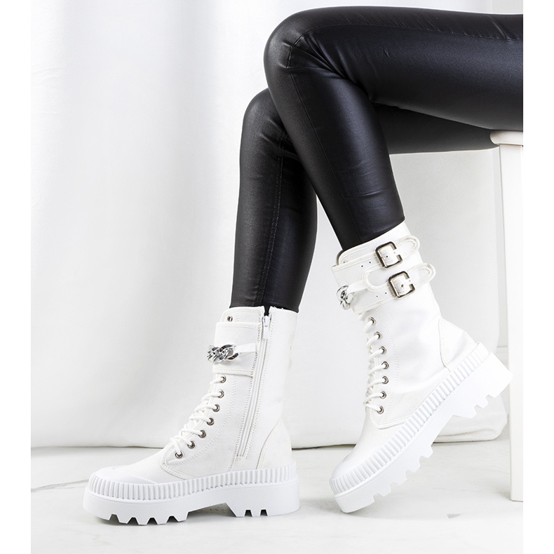 Sneakers bianche con catena Taus bianca 1