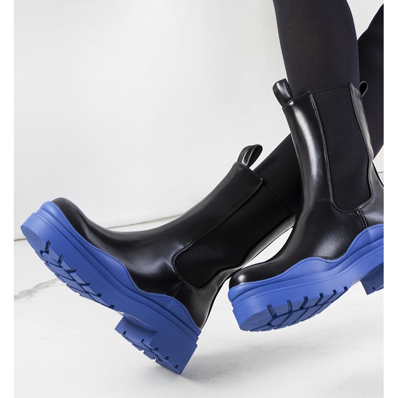 Stivali neri con suola Nester blu nero 1