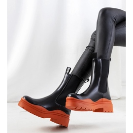 Stivaletti neri con suola Nester arancione nero 1