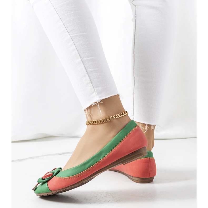 Ballerine verdi con fiocco di Eske verde 1