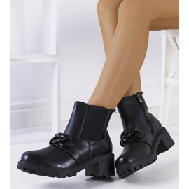 Stivaletti neri con catena Bilka nero 1