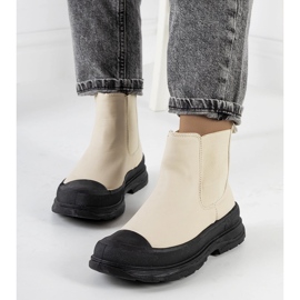 Stivaletti Chelsea in ecopelle beige di Loree 1