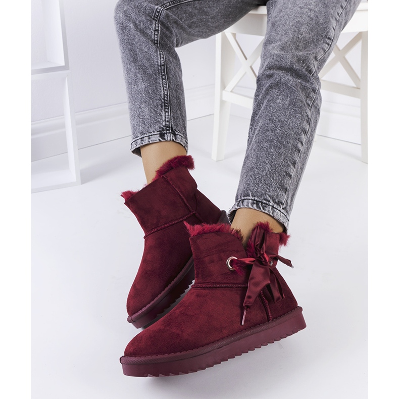 Doposci bordeaux con fiocco Lachance chiaretto rosso 2