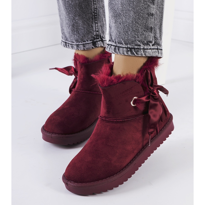 Doposci bordeaux con fiocco Lachance chiaretto rosso 1
