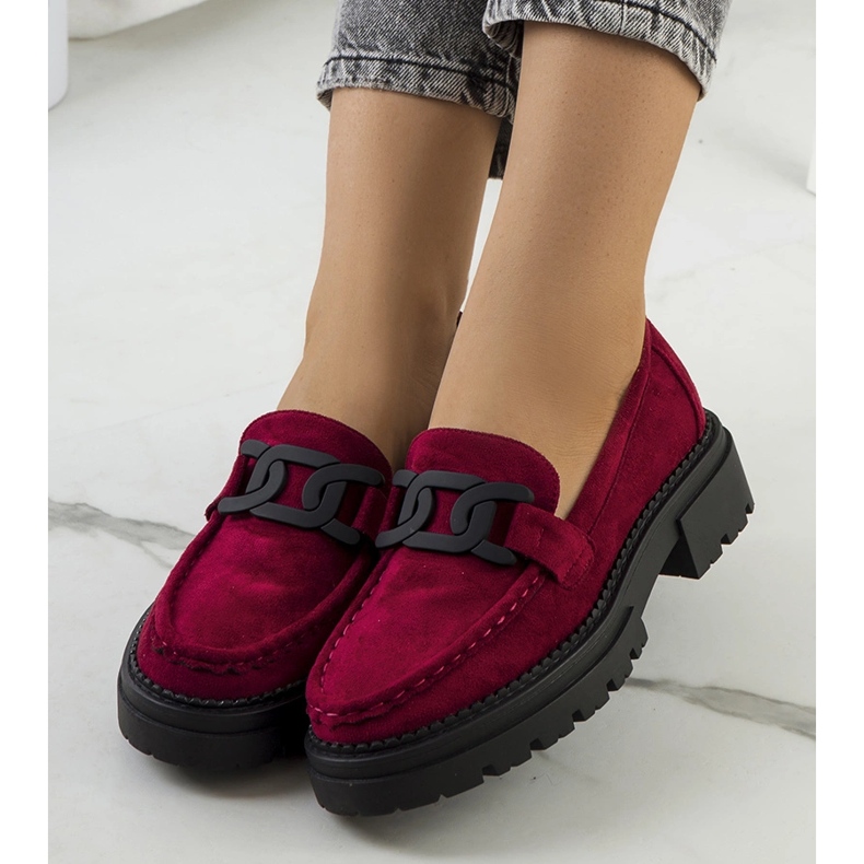 Scarpa Gabriella in ecopelle bordeaux rosso 1