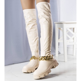 Stivali con suola alta beige di Zarate 1