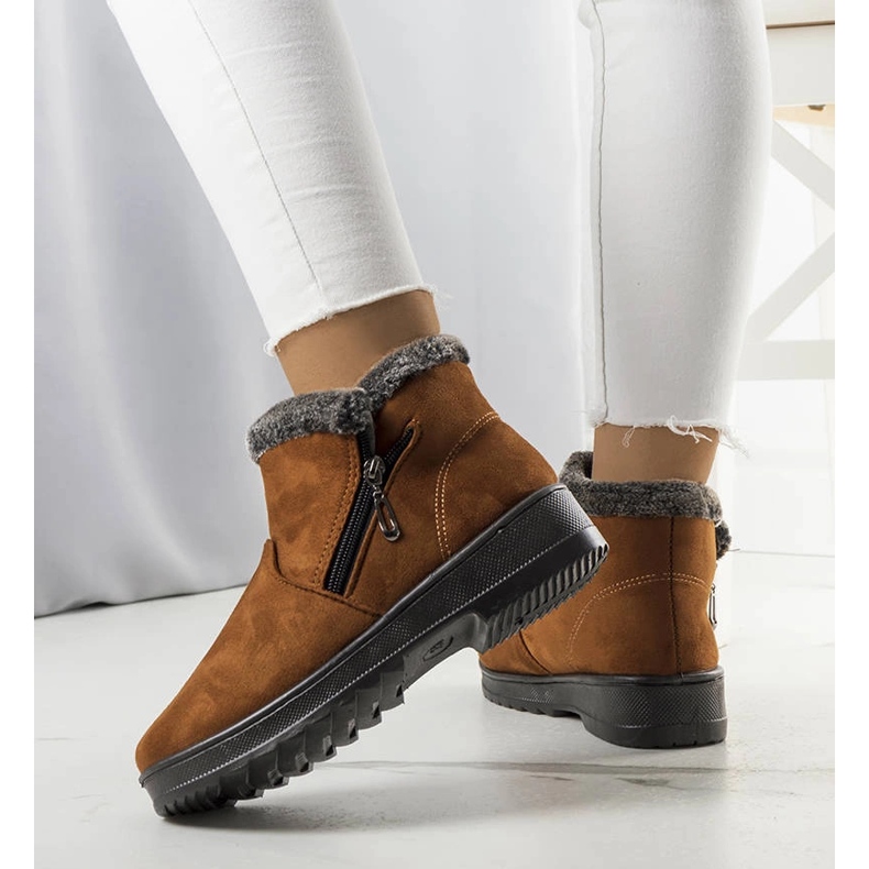 Doposci isolanti cammello con pelliccia Wren marrone 1