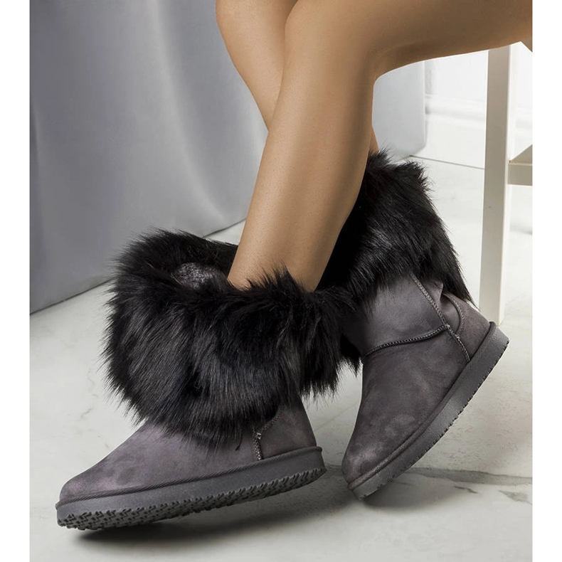 Stivali da neve con isolamento in pelliccia Kynlee grigi grigio 1
