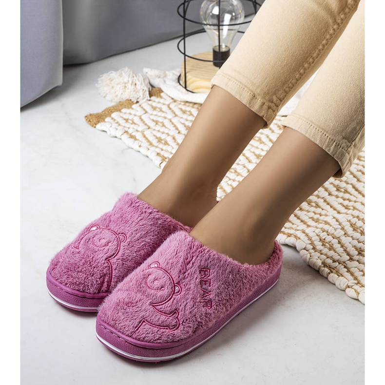 BM Morbide pantofole Smile Bear rosa scuro 1