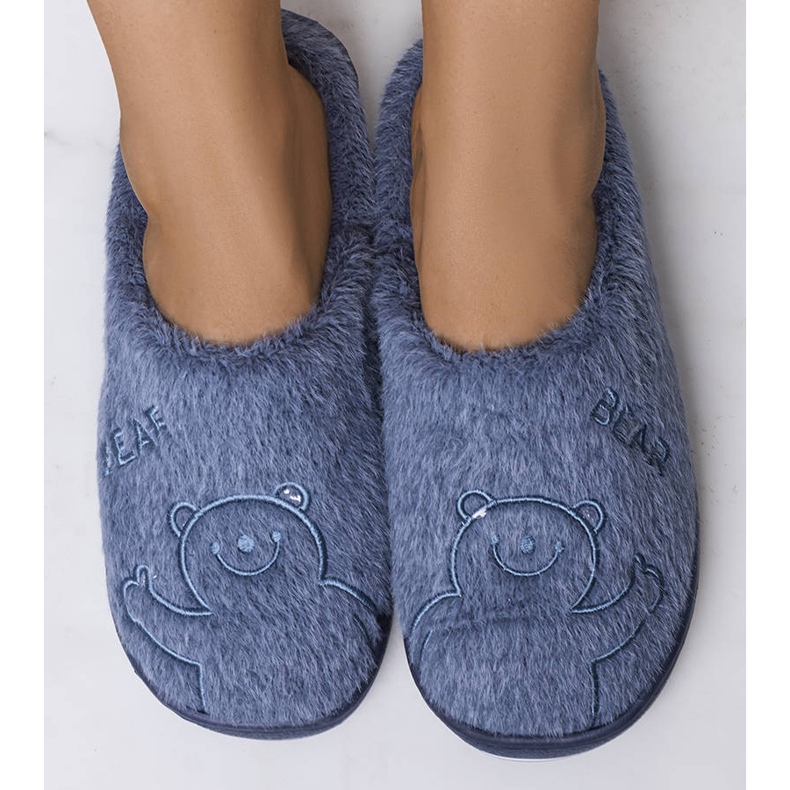 Ciabatte morbide Smile Bear blu navy 1