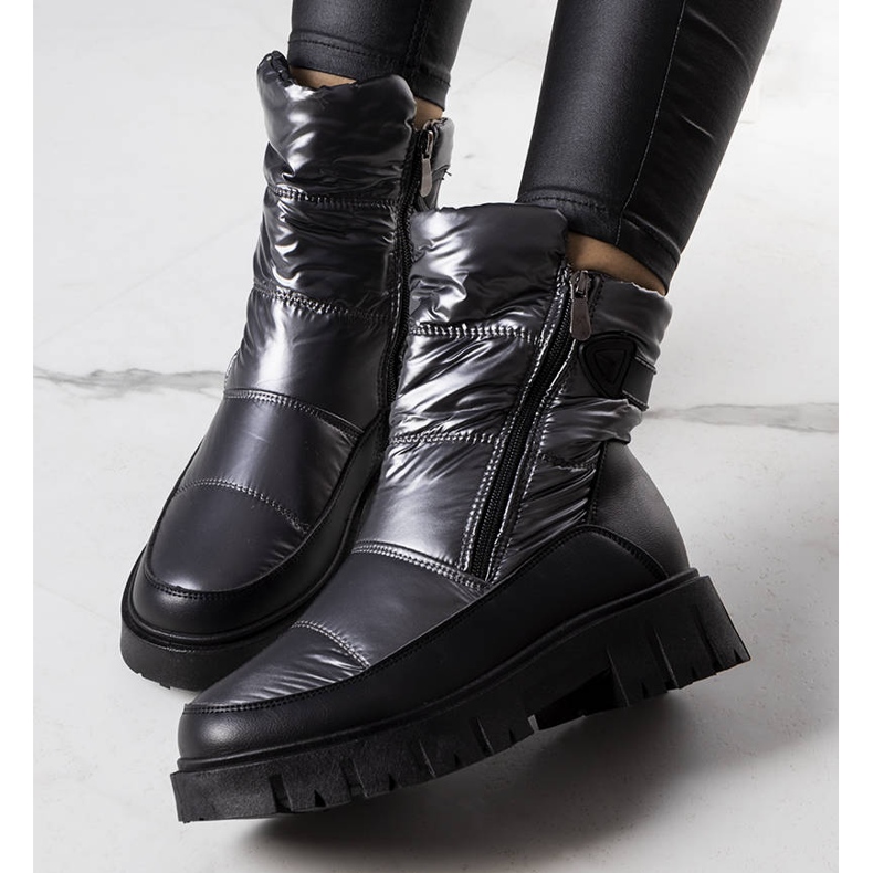 PA1 Stivali da neve argento da donna Koltso nero d'argento 1