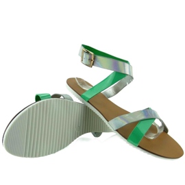 Sandali con striscia olografica X7961 Green verde 2