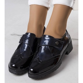 Scarpe laccate blu navy di Bateli nero 1