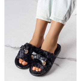 Pantofole nere con fiocco di Peter nero 1