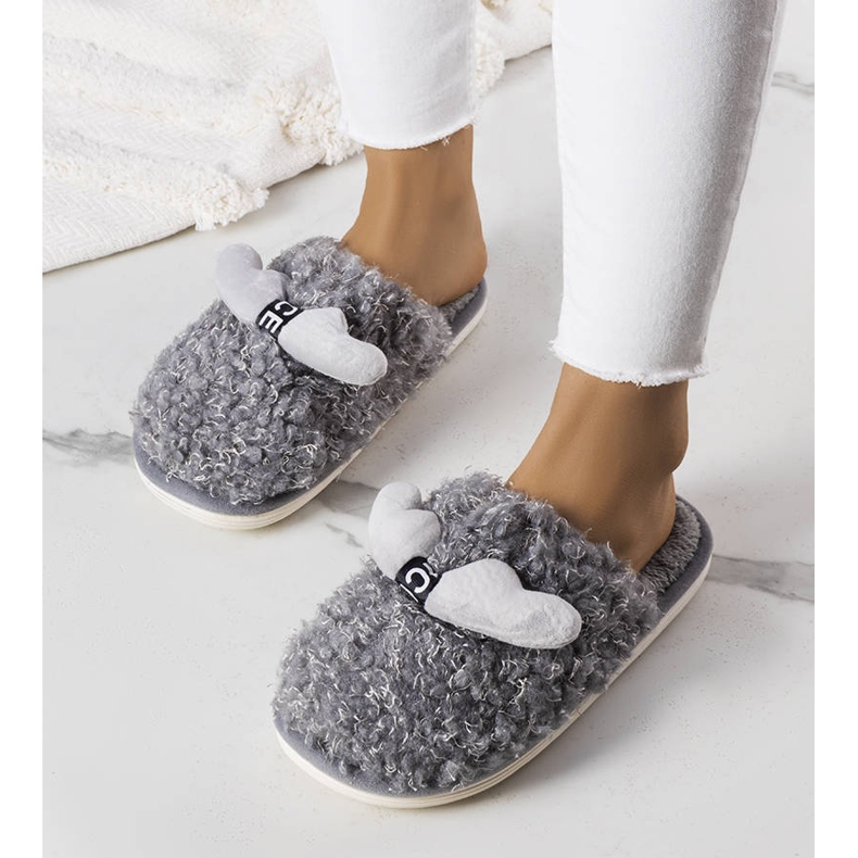BM Pantofole grigie con pelliccia di Rosny grigio 1